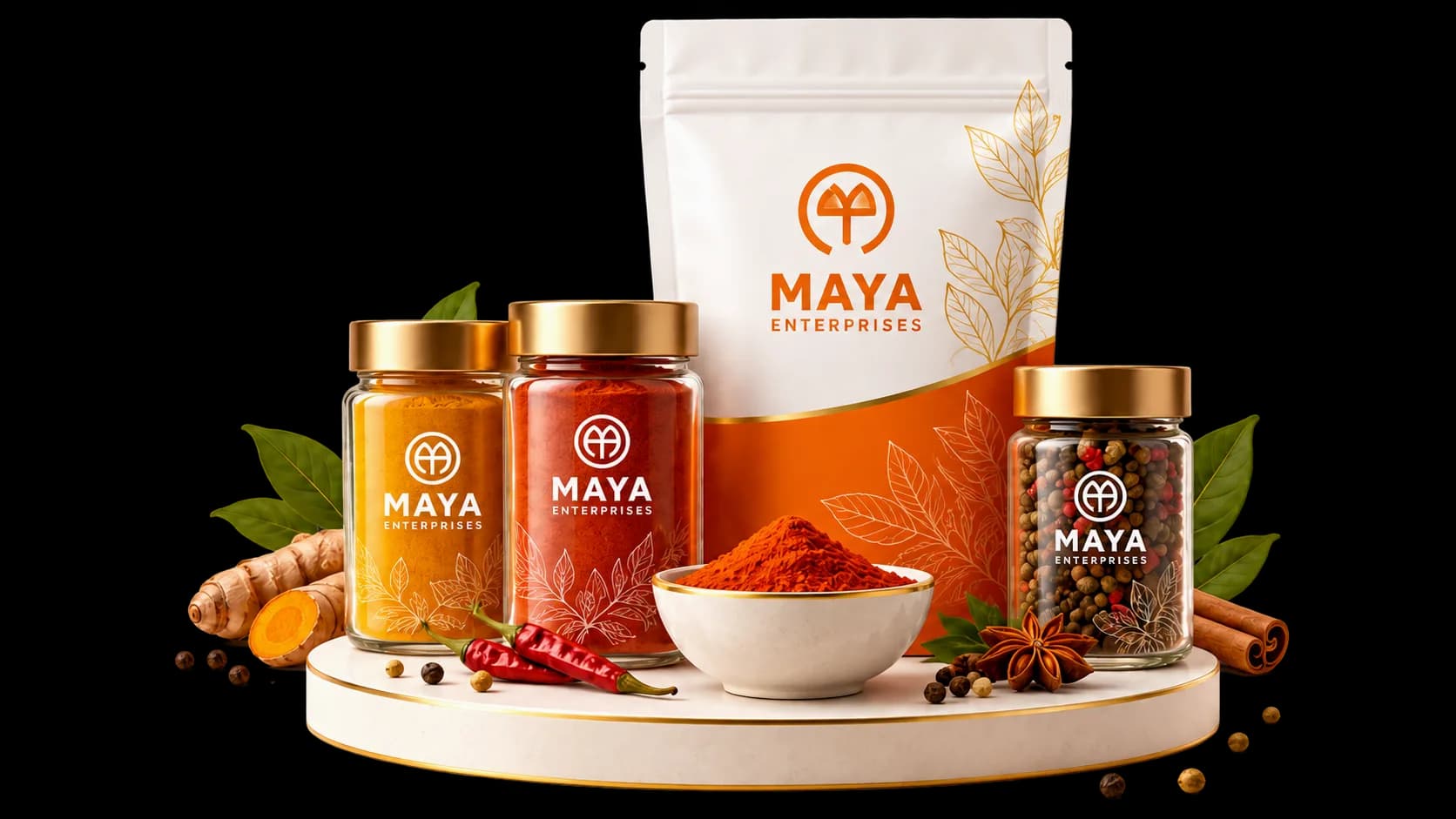 MAYA Artisanal Spice Packaging and Jars Showcase